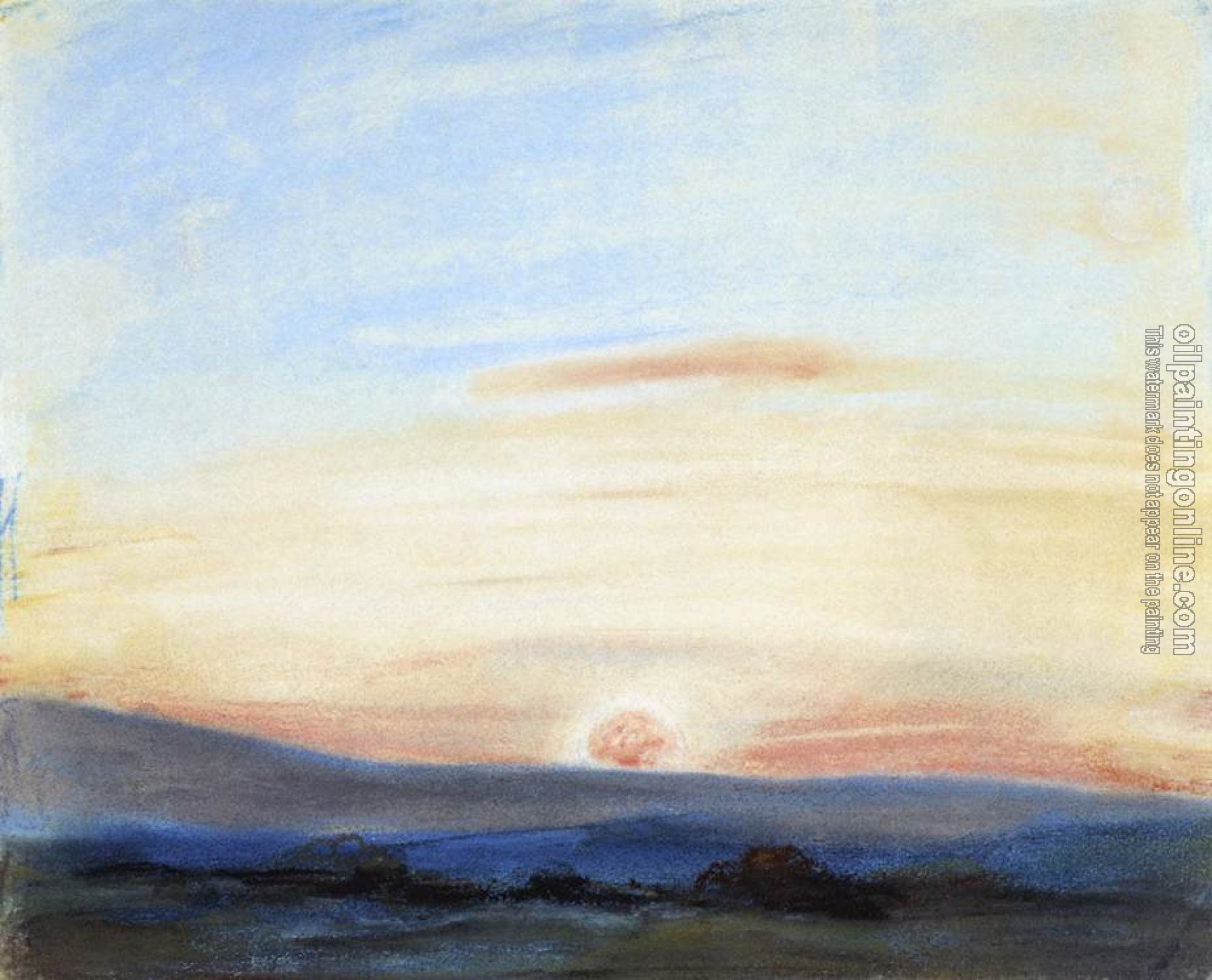 Delacroix, Eugene - Study of Sky: Setting Sun